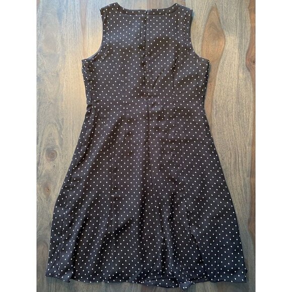 Black/White Polka Dot Dress Size 8 Petite Ann Taylor LBD Little Black Dress - Picture 5 of 11